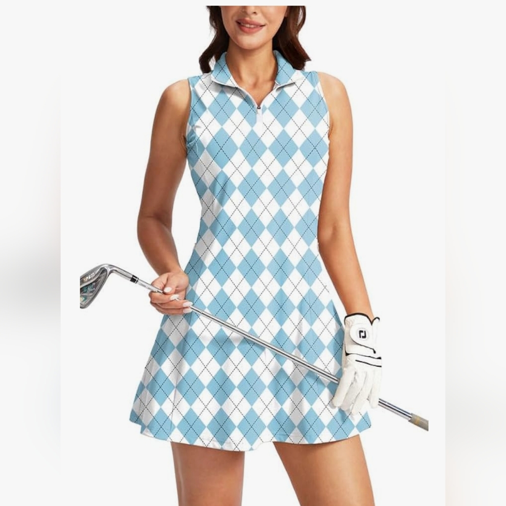 🏌🏼‍♀️🔷🤍Blue and White Argyle Golf Dress 🤍🔷